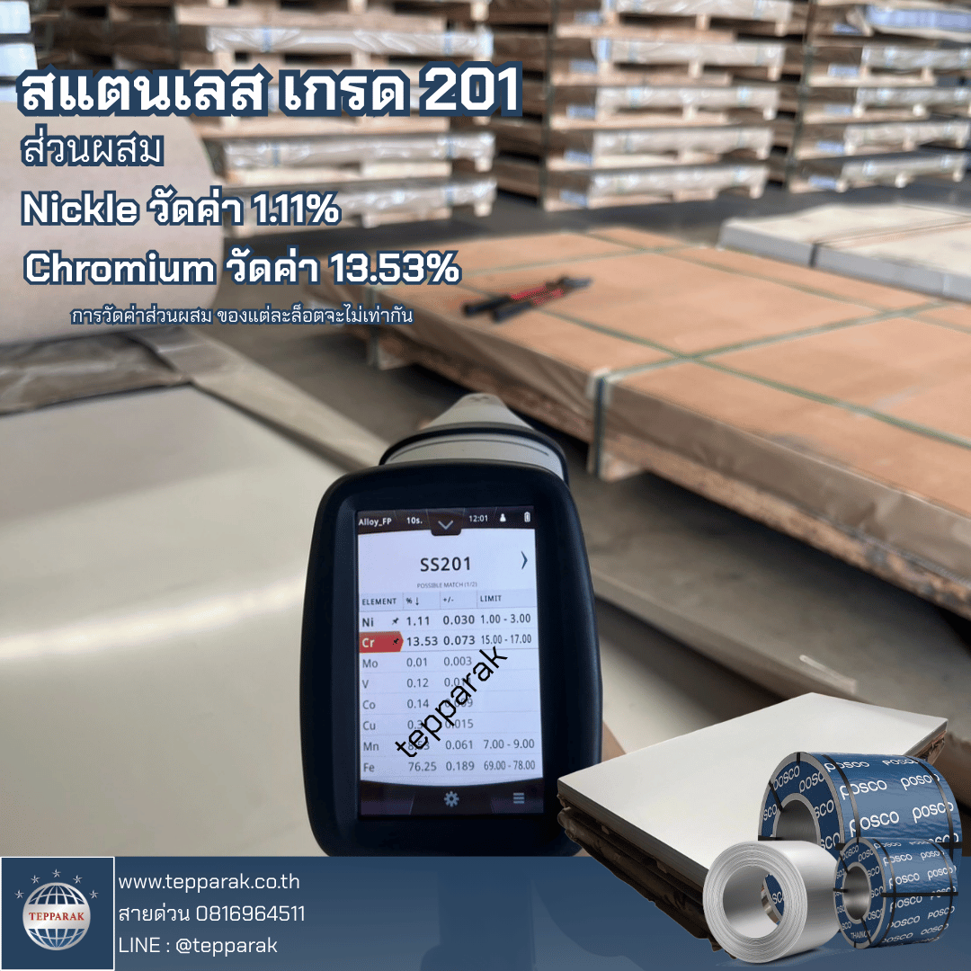 แผ่นสแตนเลสเกรด 201 